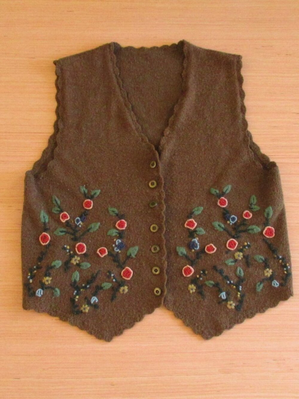 Vintage Floral Embroidered Cottagecore Sweater Vest